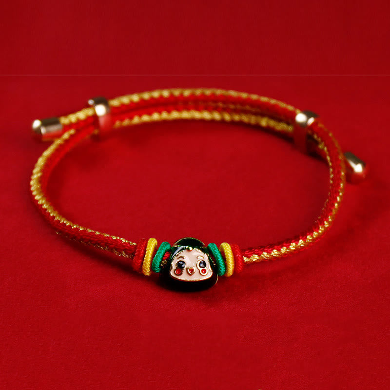 Buddha-Steine, buntes Seil, Zongzi-Muster, Fu-Charakter, Glück, handgefertigtes Armband