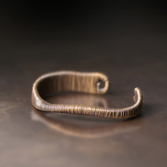 Pulsera ajustable de cobre con piedras de Buda, diseño simple, para la suerte y la riqueza