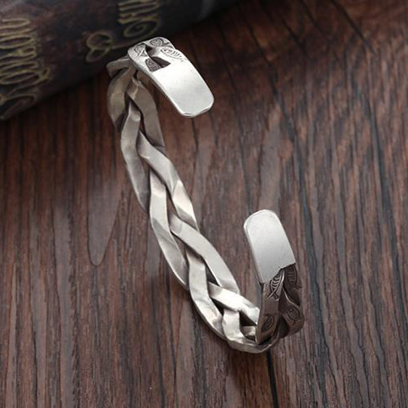 Buddha Steine Koi Fisch Twisted Design Glück Reichtum Manschette Armband Armreif