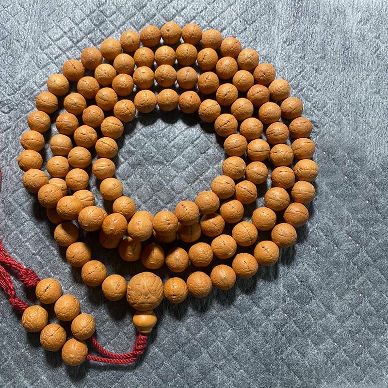 Pulsera con borlas de 108 cuentas de Mala Bodhi de Nepal, con semillas de Buda y riqueza