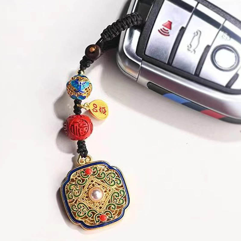 Buddha Steine Fu Charakter Segen Ruyi Charme Schlüsselanhänger