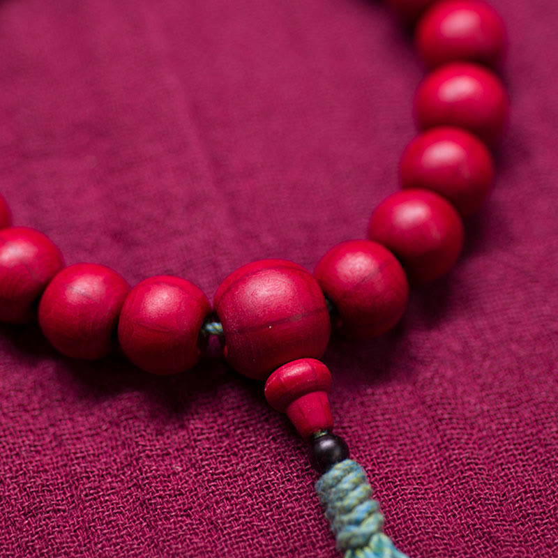 Mala de muñeca de madera de Abelia Biflora con piedras de Buda que aleja los malos espíritus