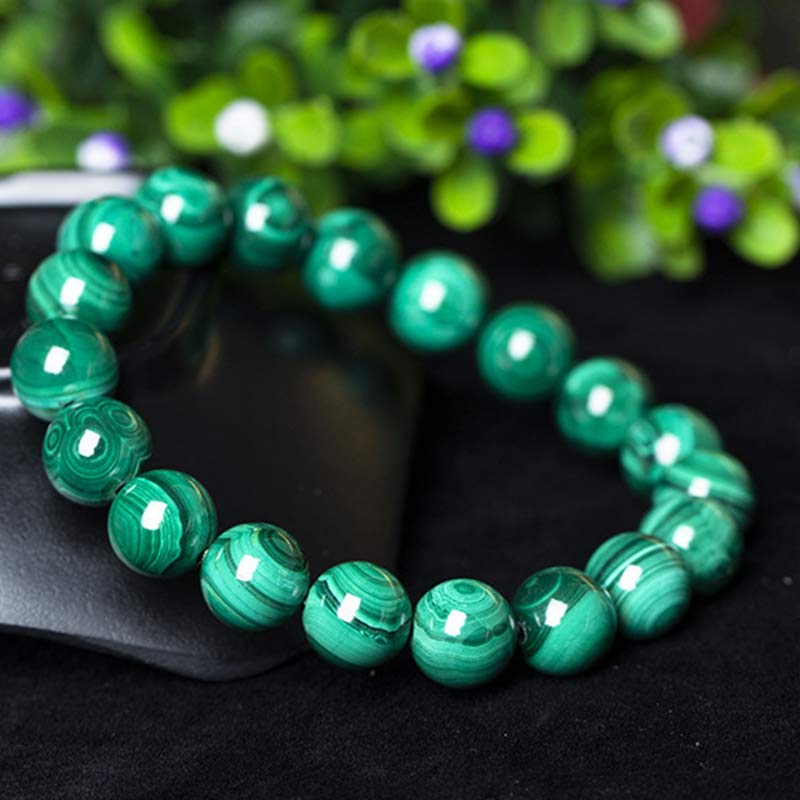 Pulsera de Malaquita Natural con Piedras de Buda para la Protección y la Calma