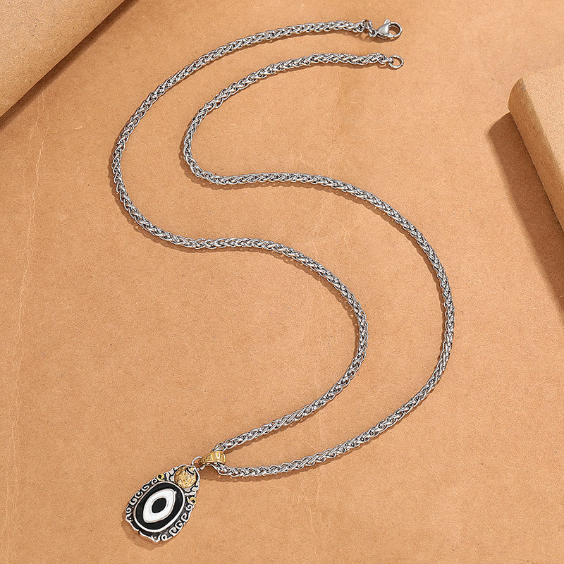 Collar con colgante de riqueza de metal y cobre con cuentas Dzi tibetanas de Buda y patrón Garuda