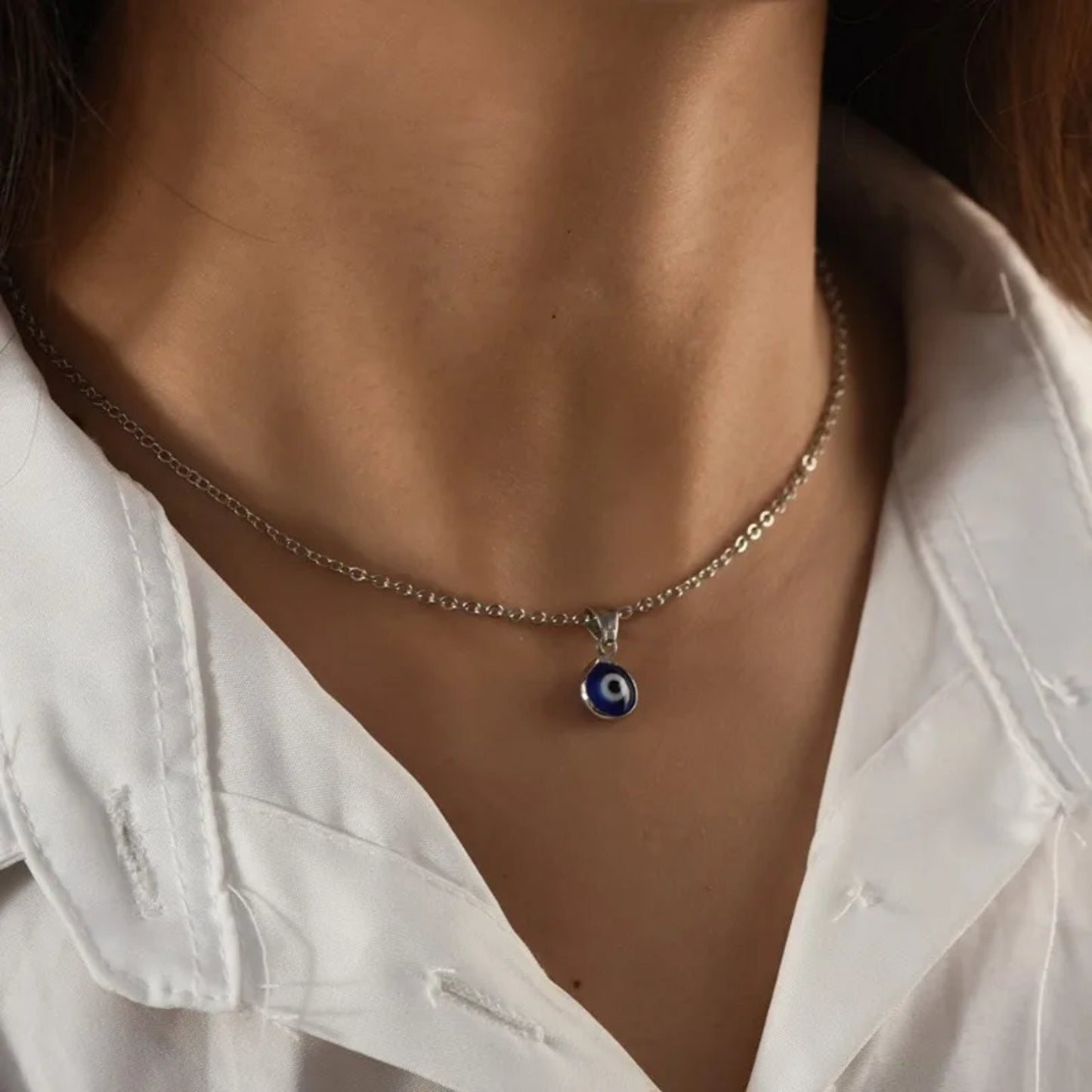 Collar de ojo turco azul de moda