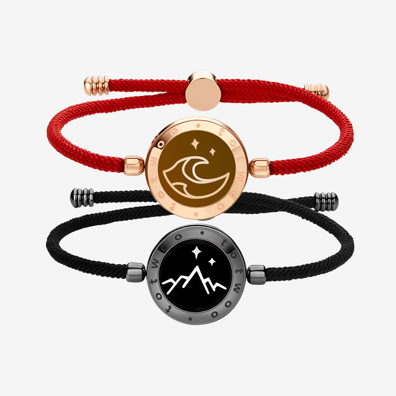 Mountain&Sea Touch Bracelets with Milan Rope(Black+Red) - Touch Bling