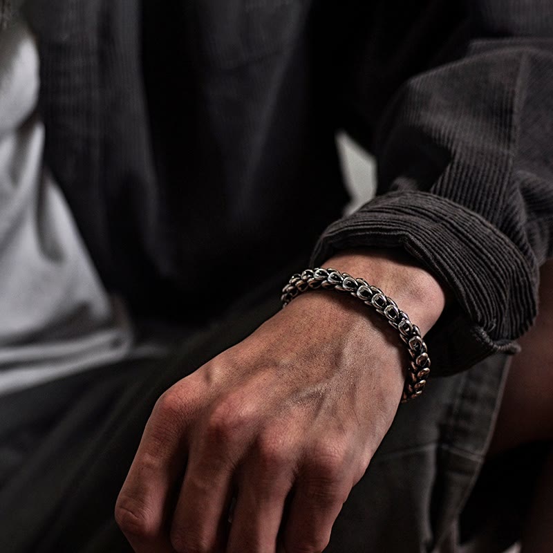 Pulsera de piedra de Buda con diseño retro de escamas de dragón y fuerza para el éxito