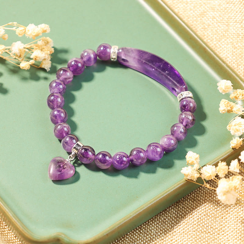 Buddha Stones Naturquarz Liebesherz Heilperlen Armband