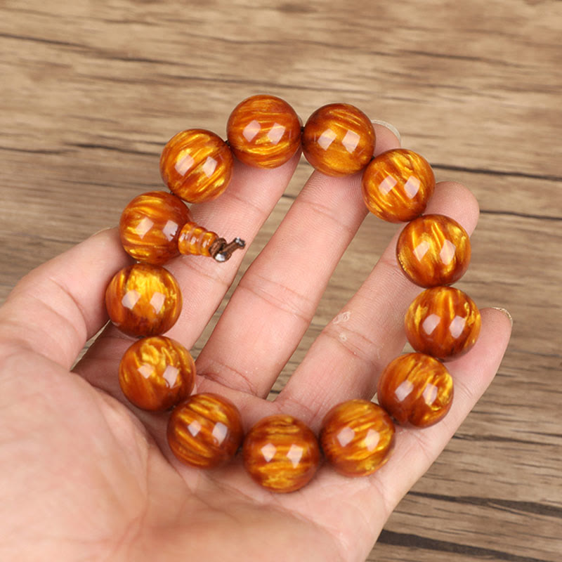 Buddha Stones Golden Sea Willow Erfolg Positives Armband Mala
