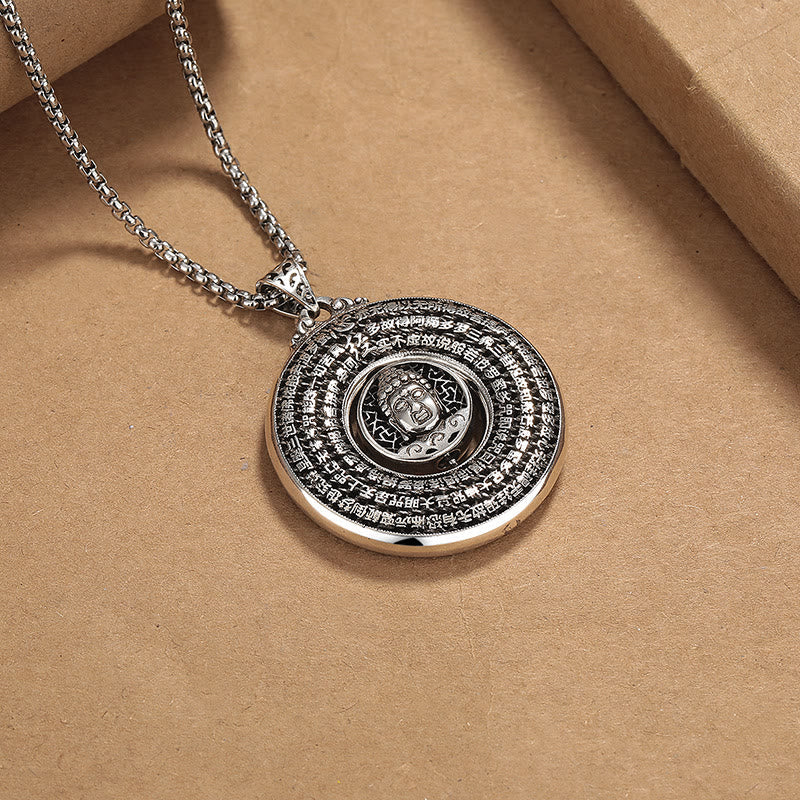 Buddha-Steine, Herz-Sutra, Buddha, geschnitzt, Frieden, Schnalle, Design, Gelassenheit, drehbarer Halskettenanhänger