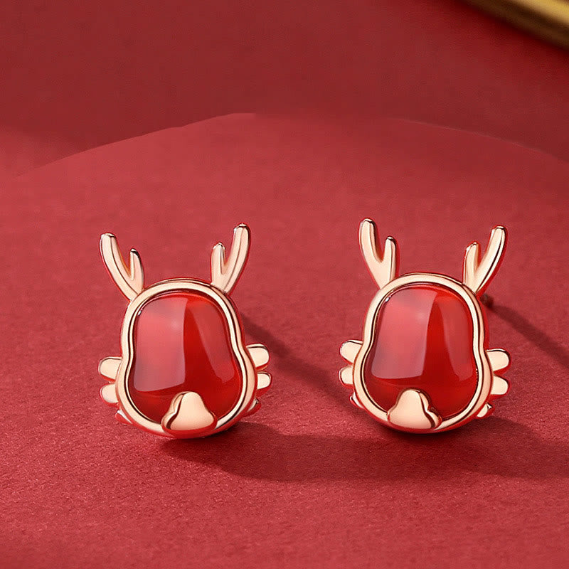 Buddha Stones 925 Sterling Silver Year of the Dragon Natural Red Agate Dragon Attract Fortune Fu Character Strength Bracelet Necklace Pendant Earrings