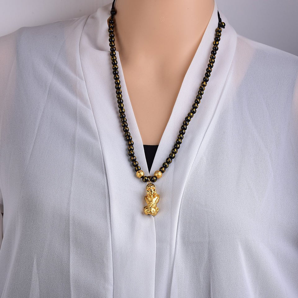Feng Shui Black Obsidian Wealth Necklace