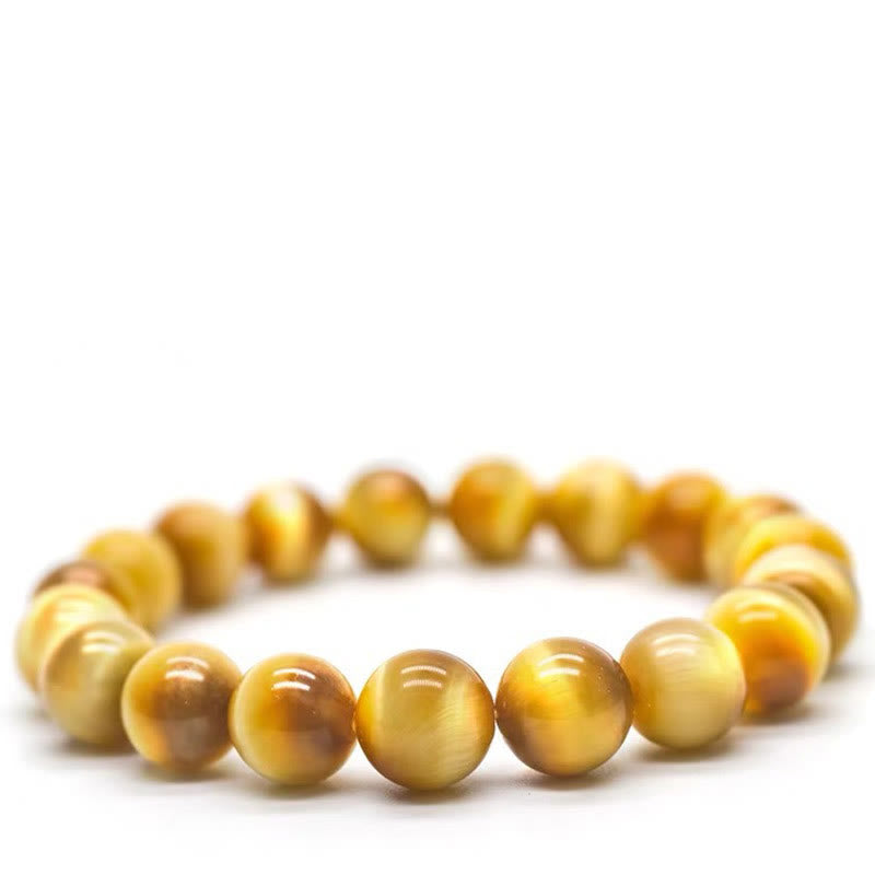 Pulsera de protección de la fortuna con cuentas de ojo de tigre y piedras de Buda