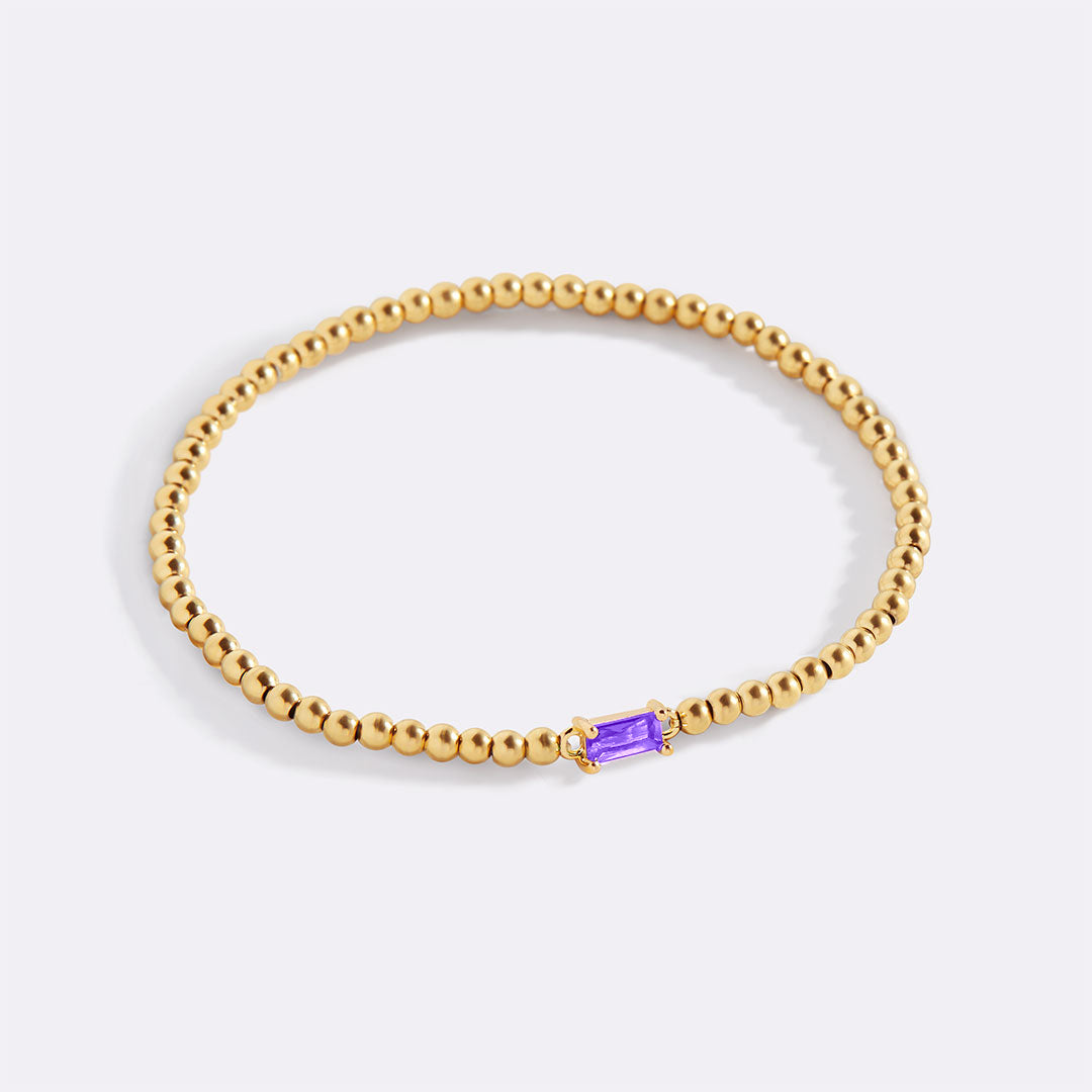 Gold Vermeil Beaded Birthstone Bracelet