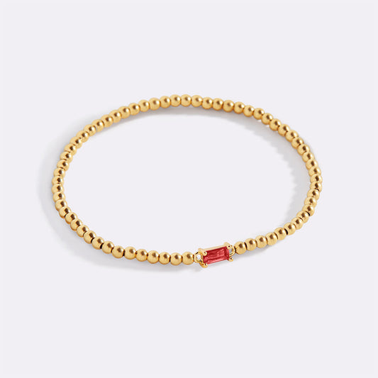 Gold Vermeil Beaded Birthstone Bracelet