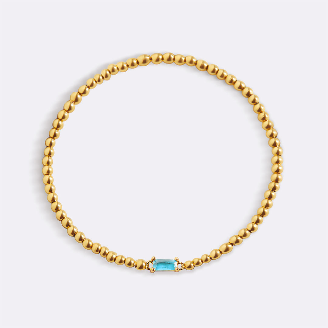 Gold Vermeil Beaded Birthstone Bracelet