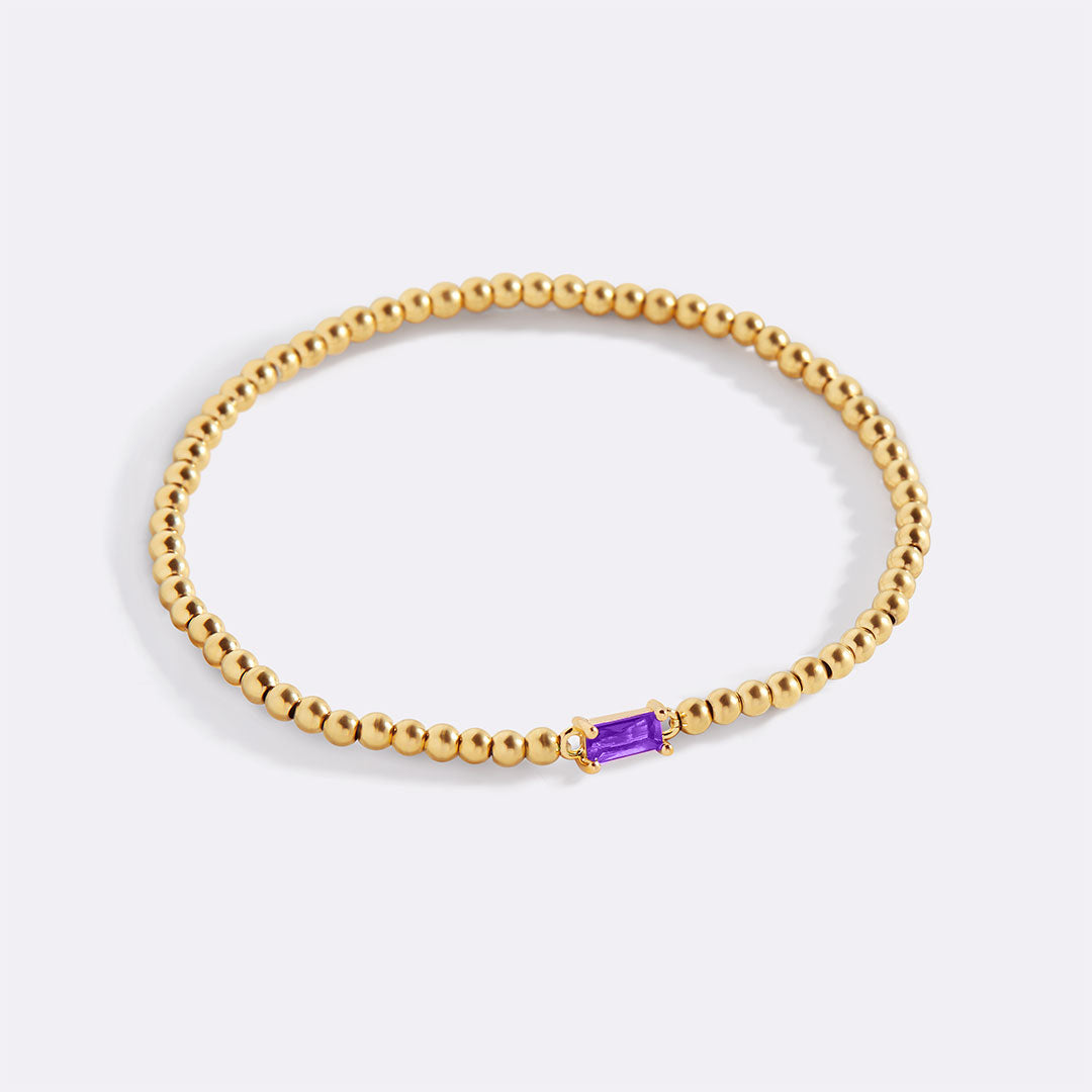 Gold Vermeil Beaded Birthstone Bracelet