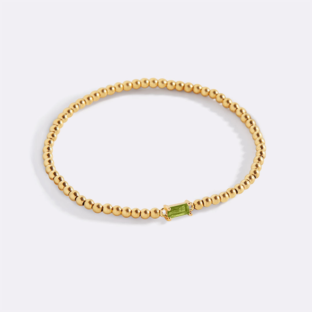 Gold Vermeil Beaded Birthstone Bracelet