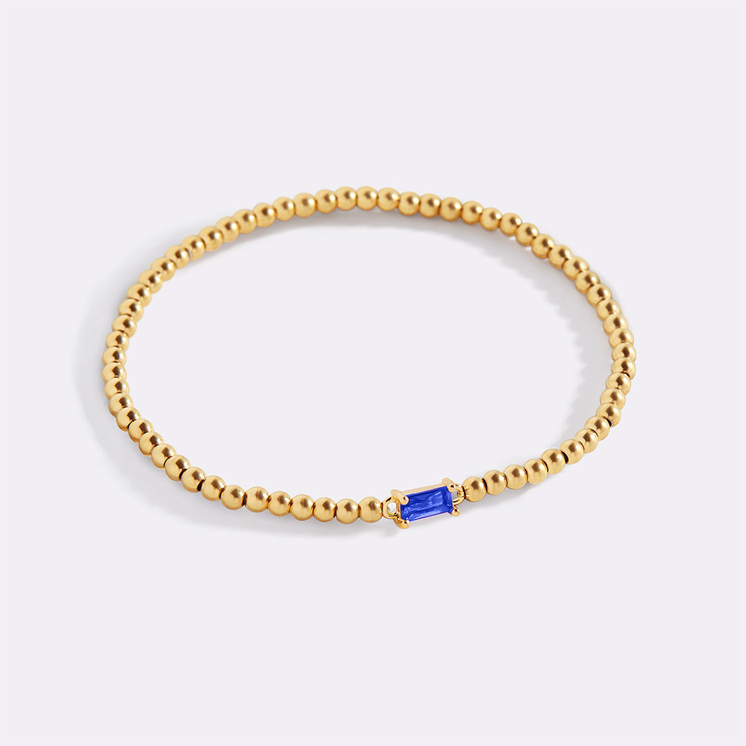 Gold Vermeil Beaded Birthstone Bracelet