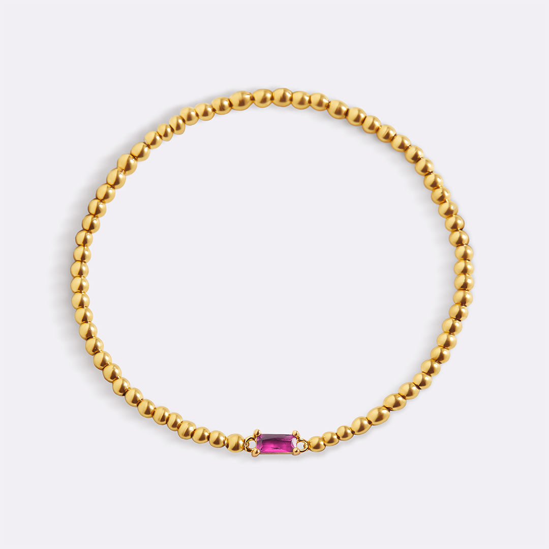 Gold Vermeil Beaded Birthstone Bracelet