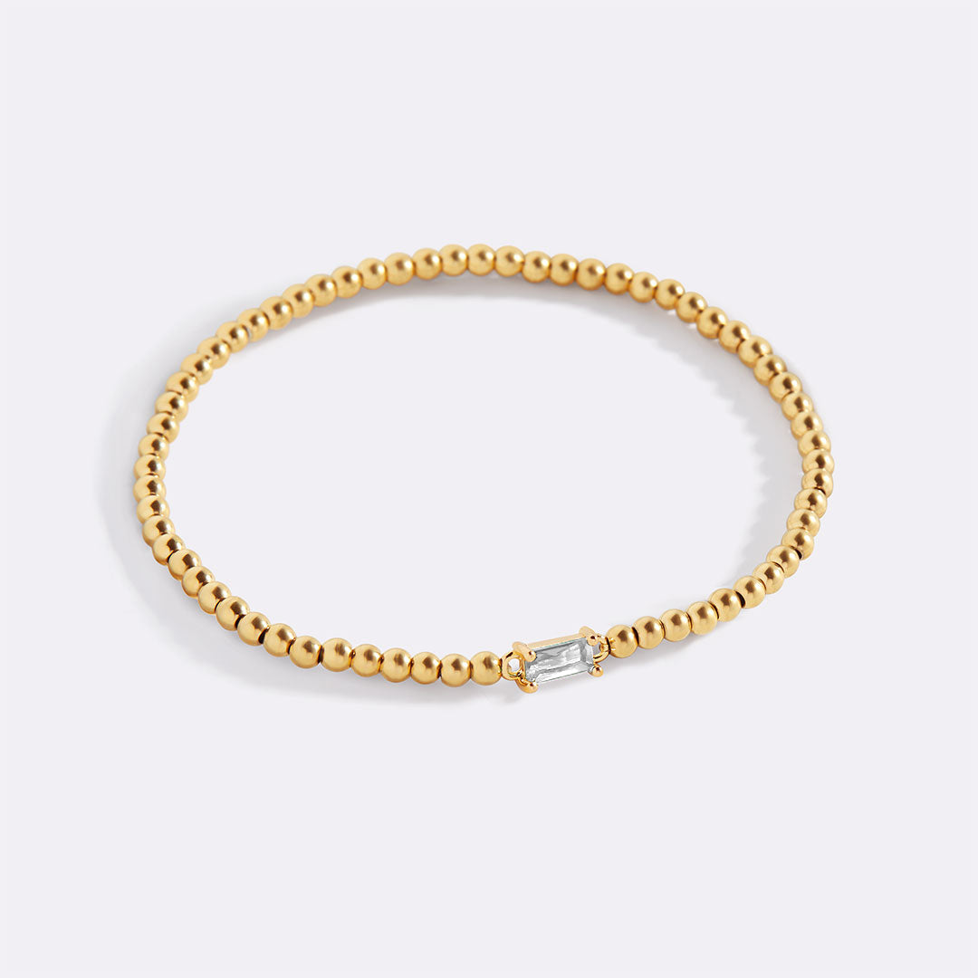 Gold Vermeil Beaded Birthstone Bracelet