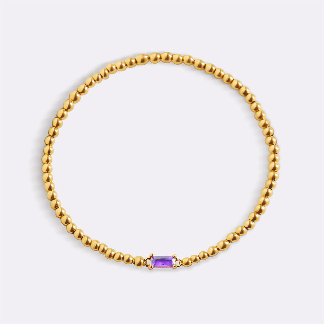 Gold Vermeil Beaded Birthstone Bracelet