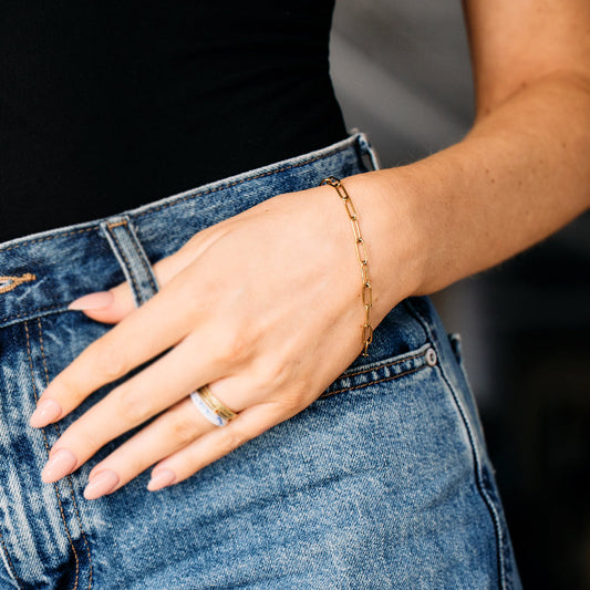 Open Link Paperclip Chain Bracelet