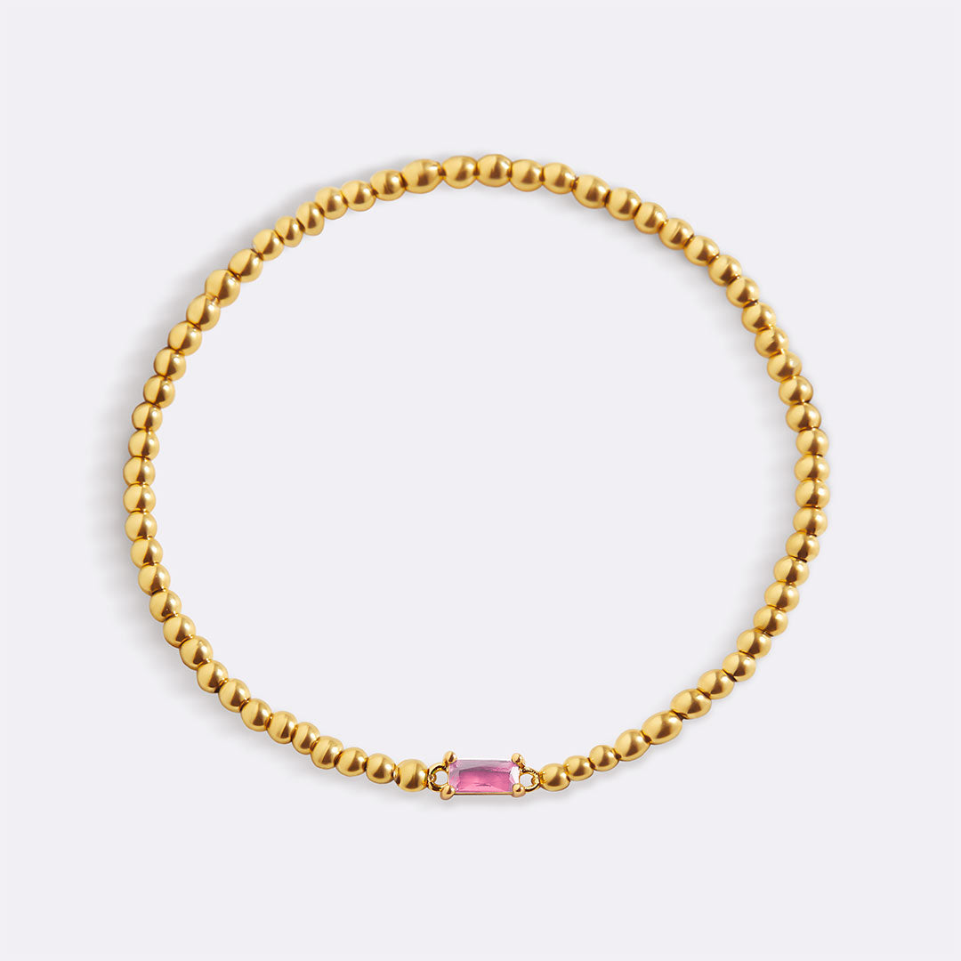 Gold Vermeil Beaded Birthstone Bracelet