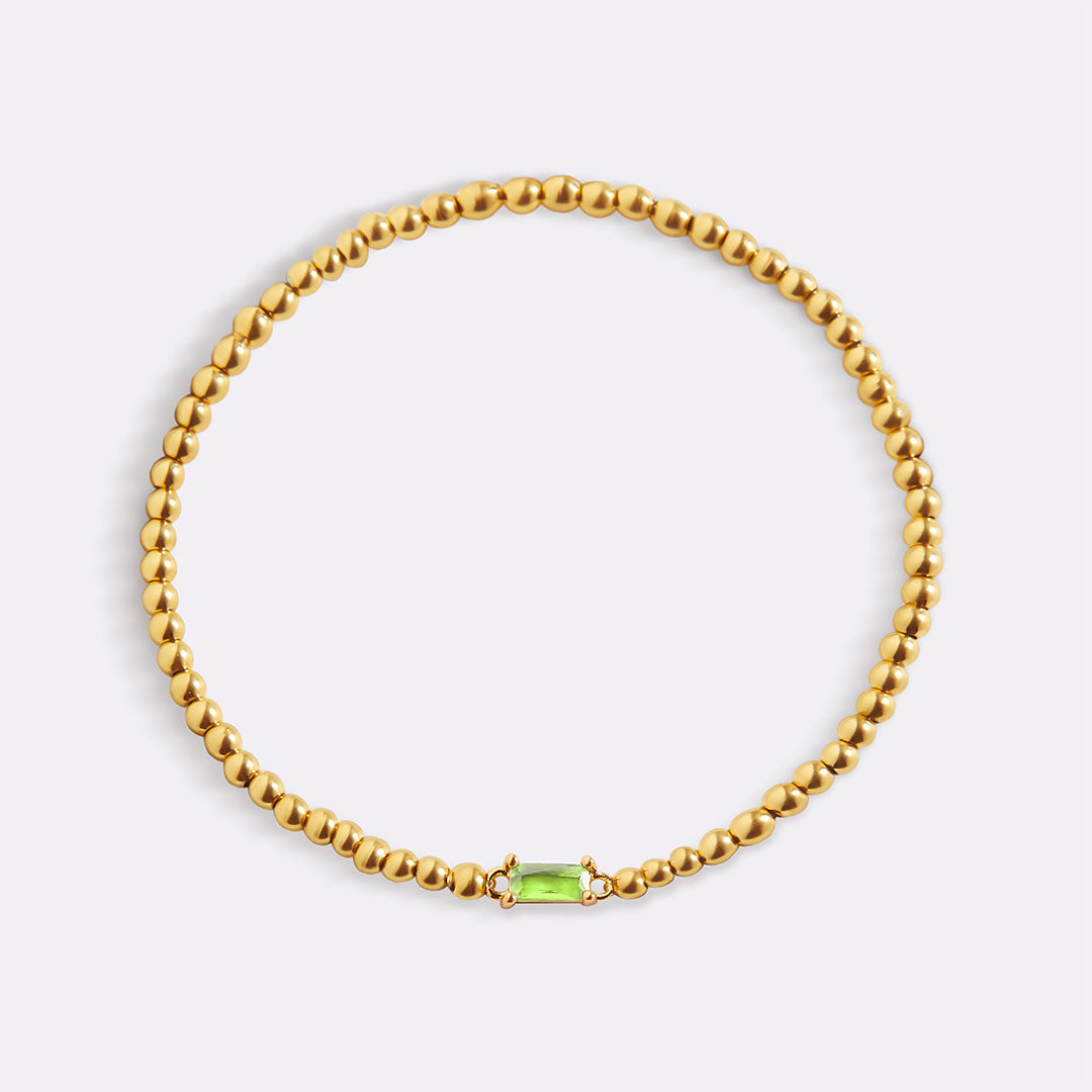 Gold Vermeil Beaded Birthstone Bracelet