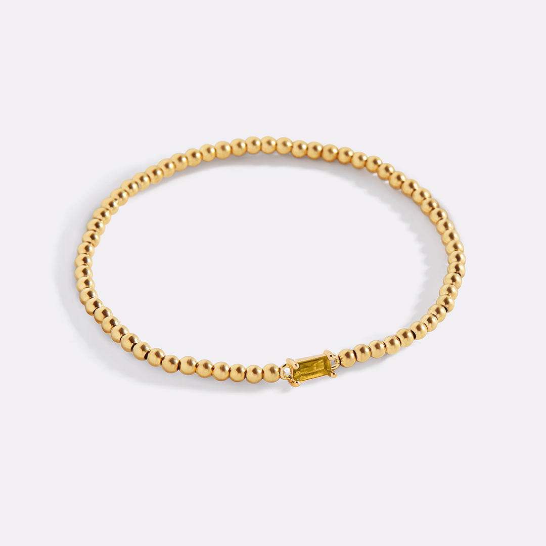 Gold Vermeil Beaded Birthstone Bracelet