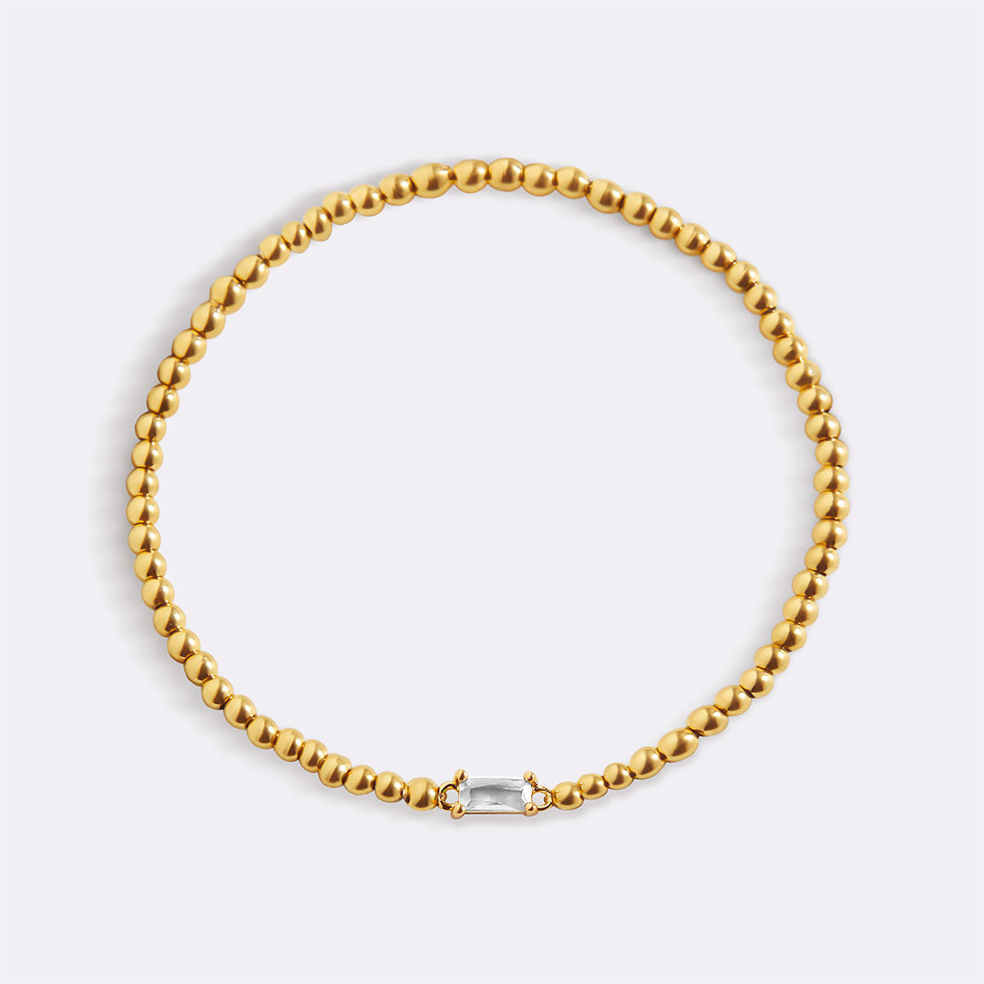 Gold Vermeil Beaded Birthstone Bracelet