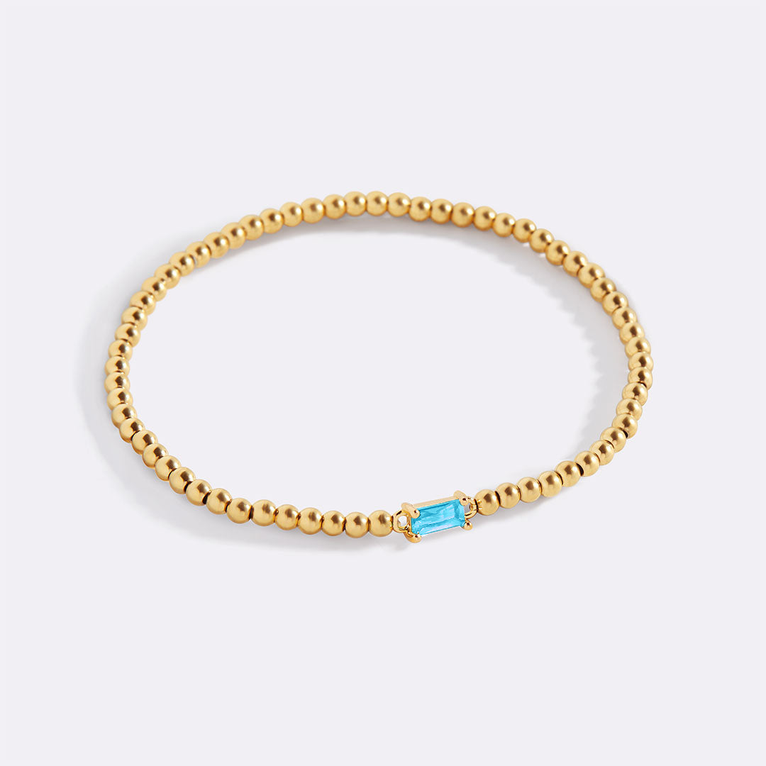 Gold Vermeil Beaded Birthstone Bracelet