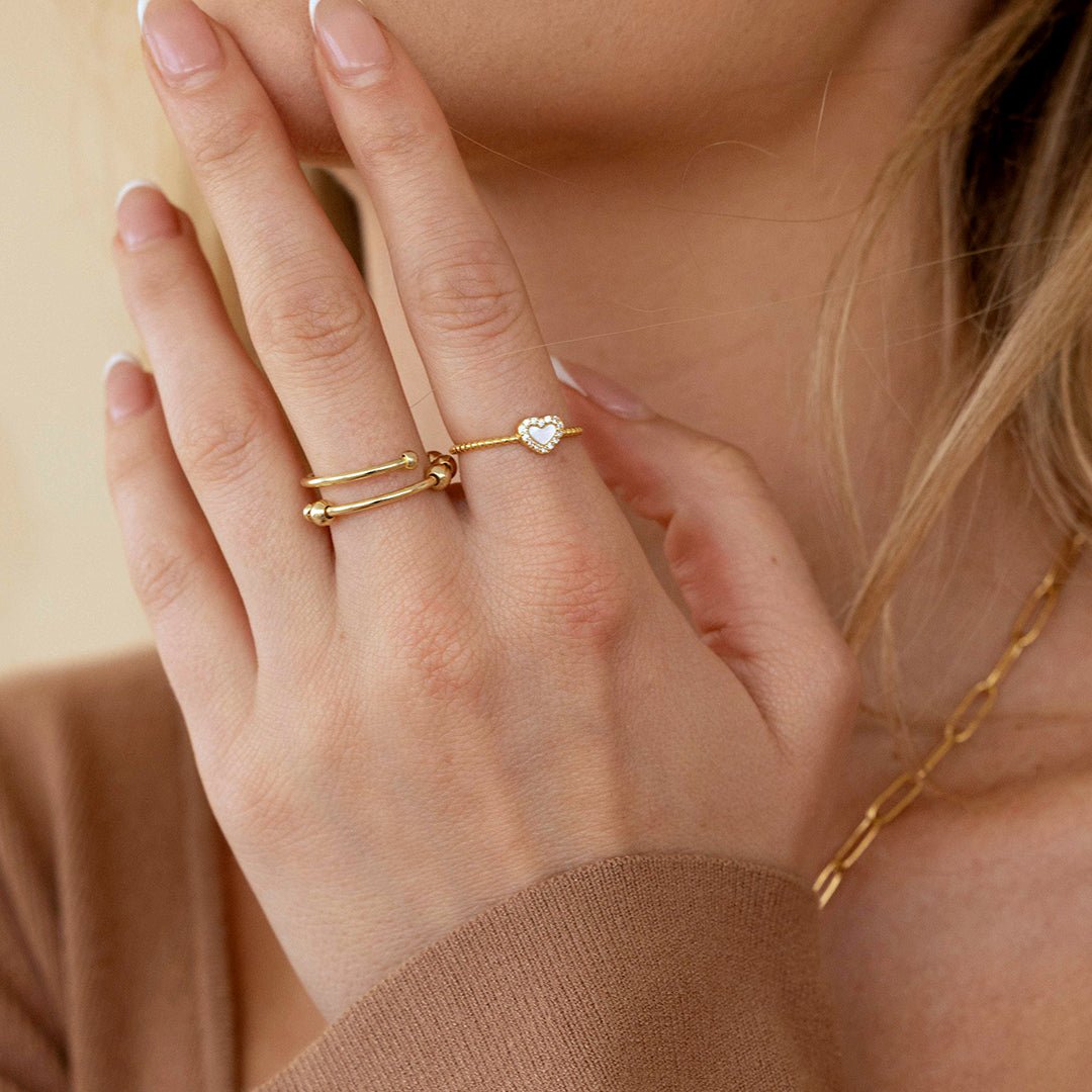 Tiny Gemstone Heart Ring