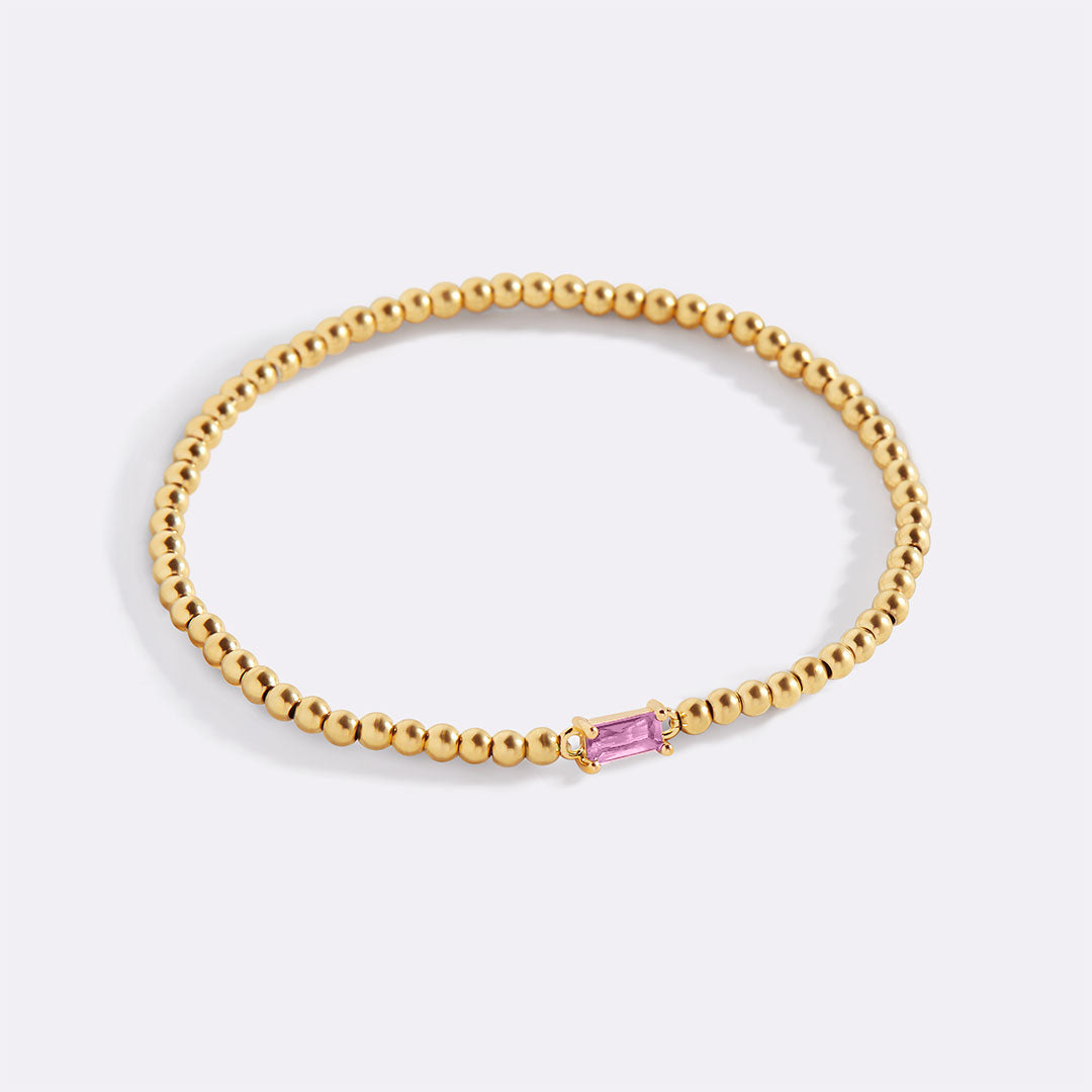 Gold Vermeil Beaded Birthstone Bracelet