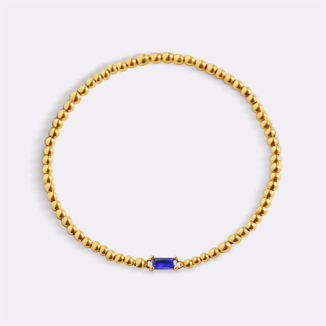 Gold Vermeil Beaded Birthstone Bracelet