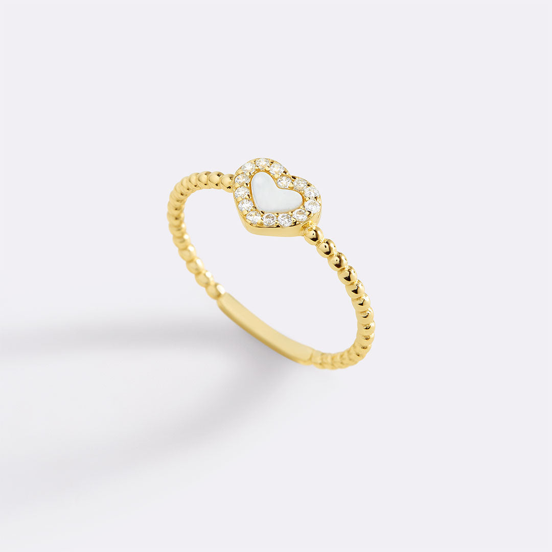 Tiny Gemstone Heart Ring