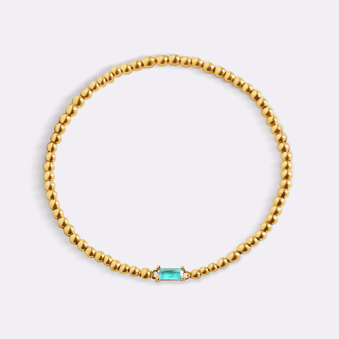 Gold Vermeil Beaded Birthstone Bracelet