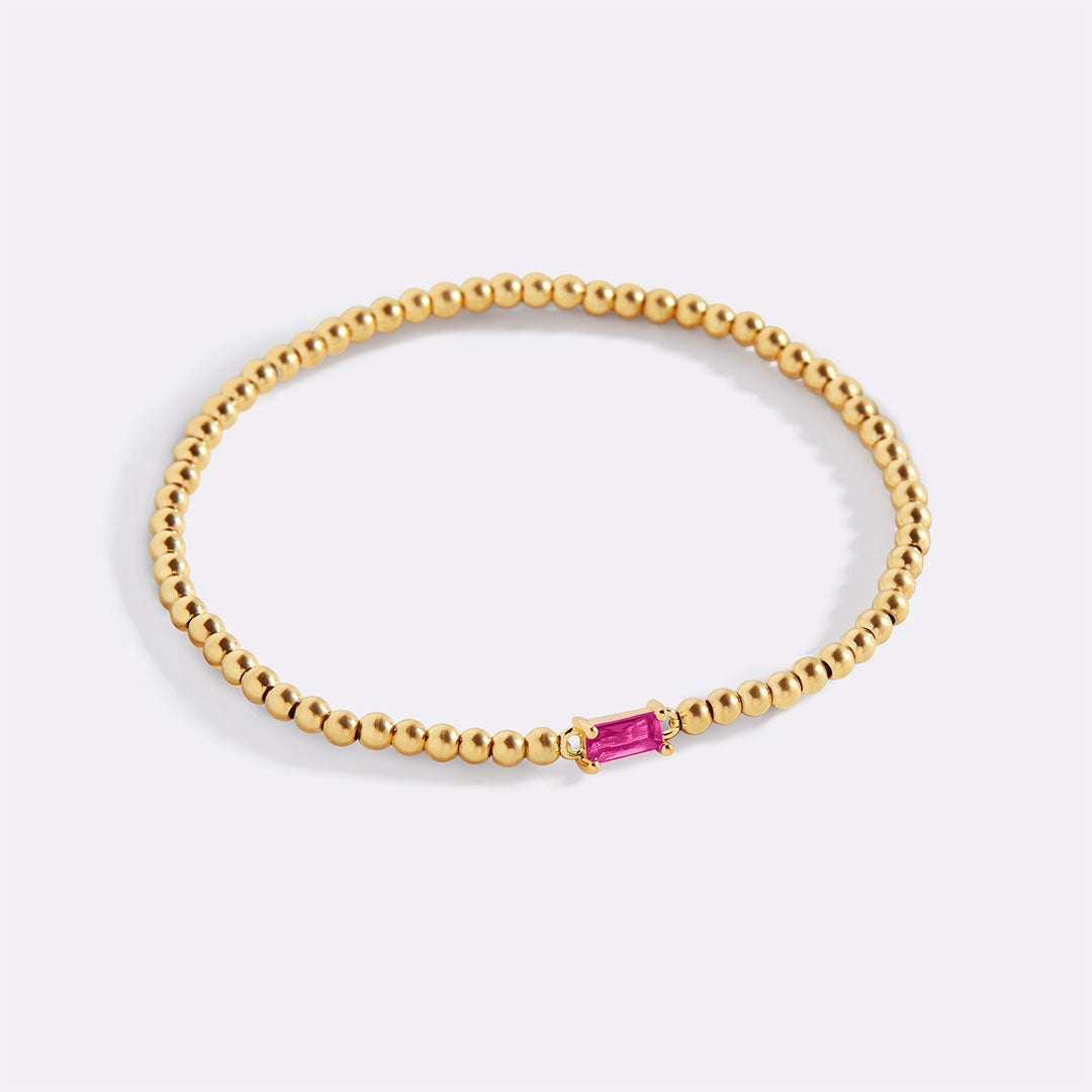 Gold Vermeil Beaded Birthstone Bracelet