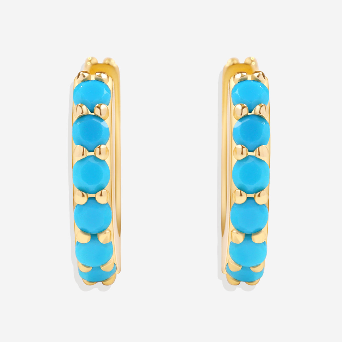 Turquoise Reversible Huggie Hoops