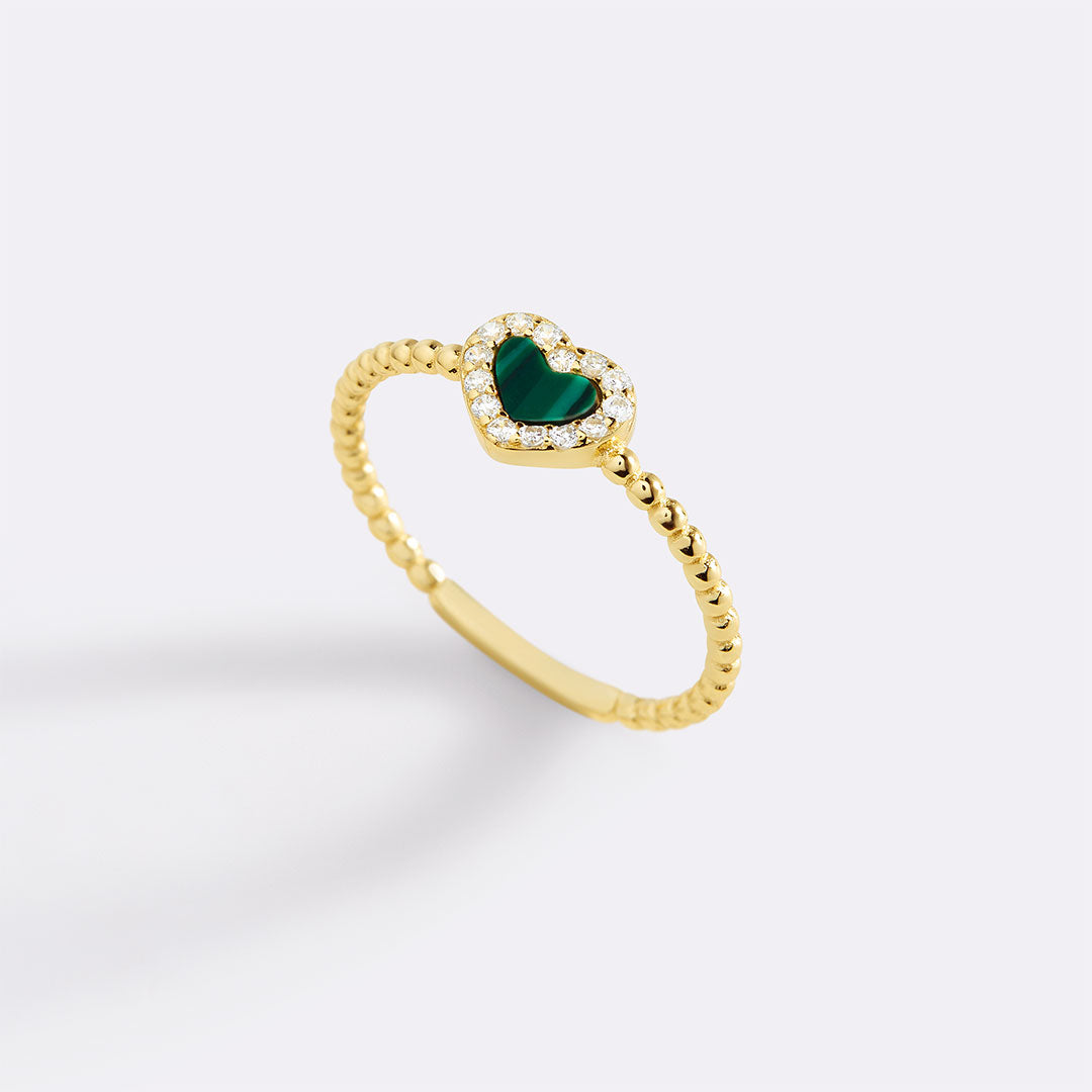 Tiny Gemstone Heart Ring