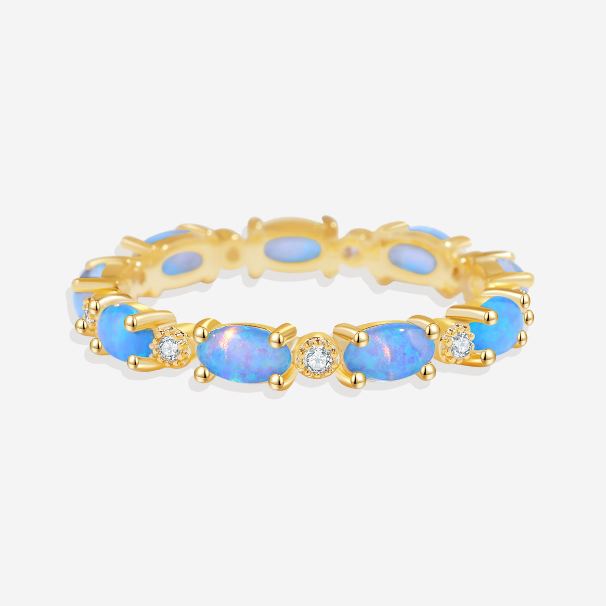 Fire Opal Eternity Band