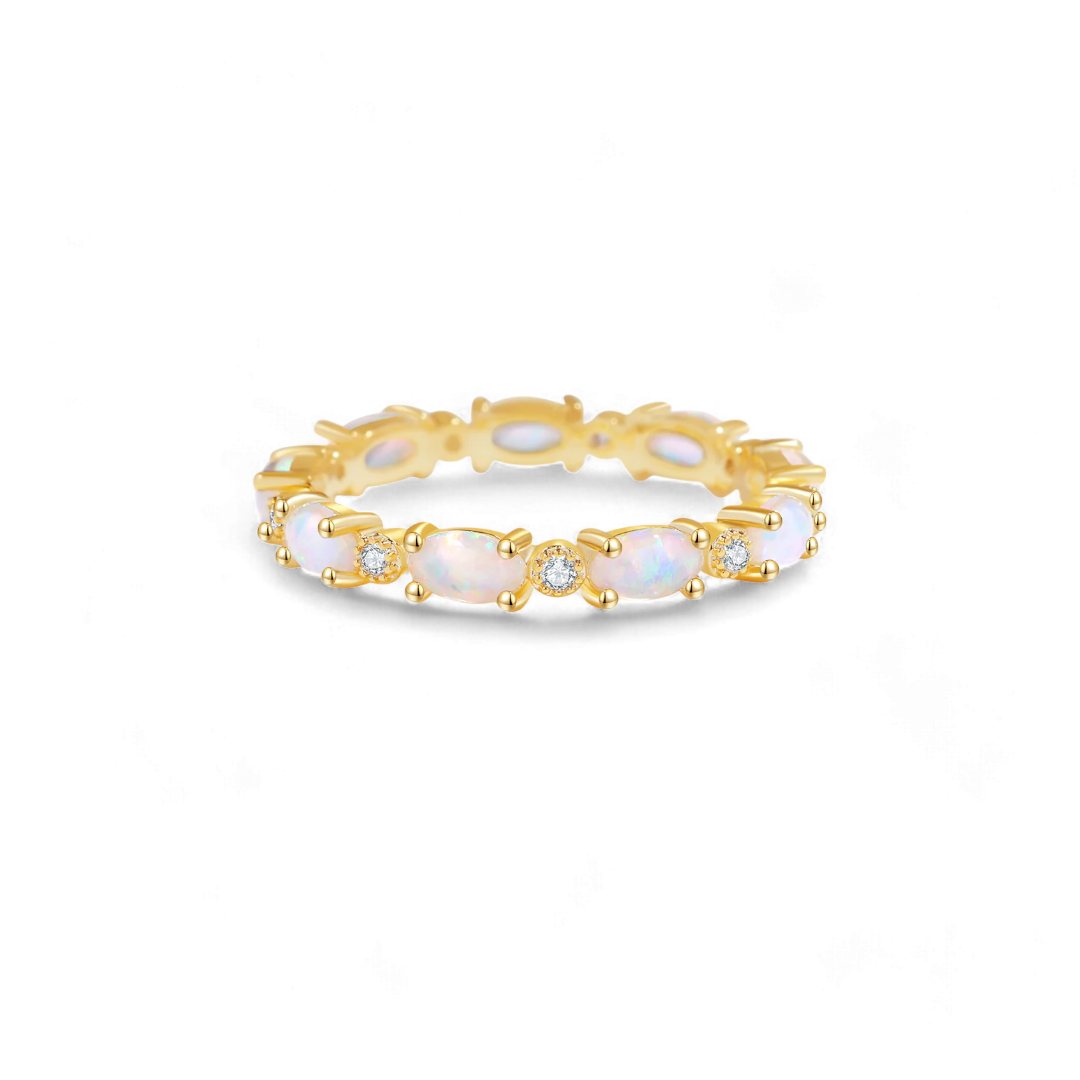 Fire Opal Eternity Band
