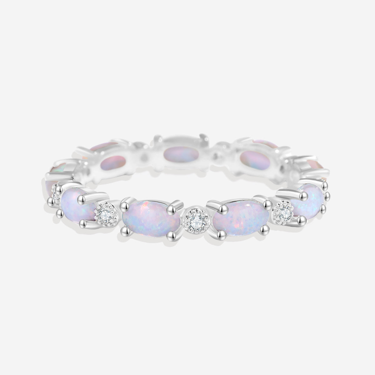 Fire Opal Eternity Band