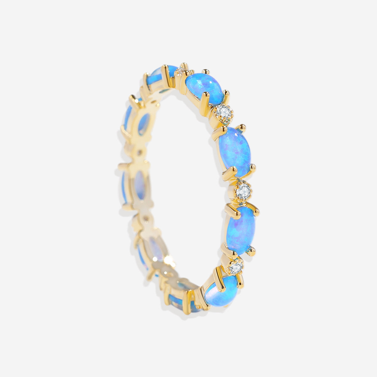 Fire Opal Eternity Band