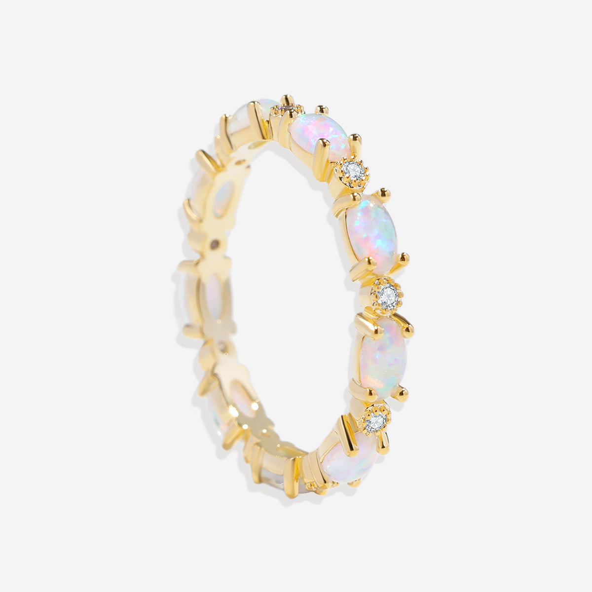 Fire Opal Eternity Band