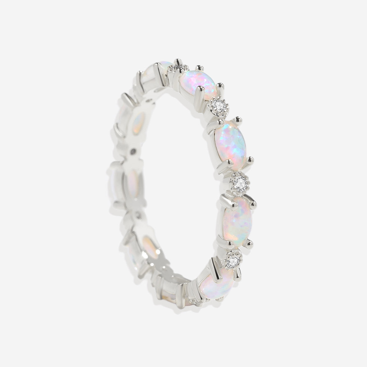 Fire Opal Eternity Band