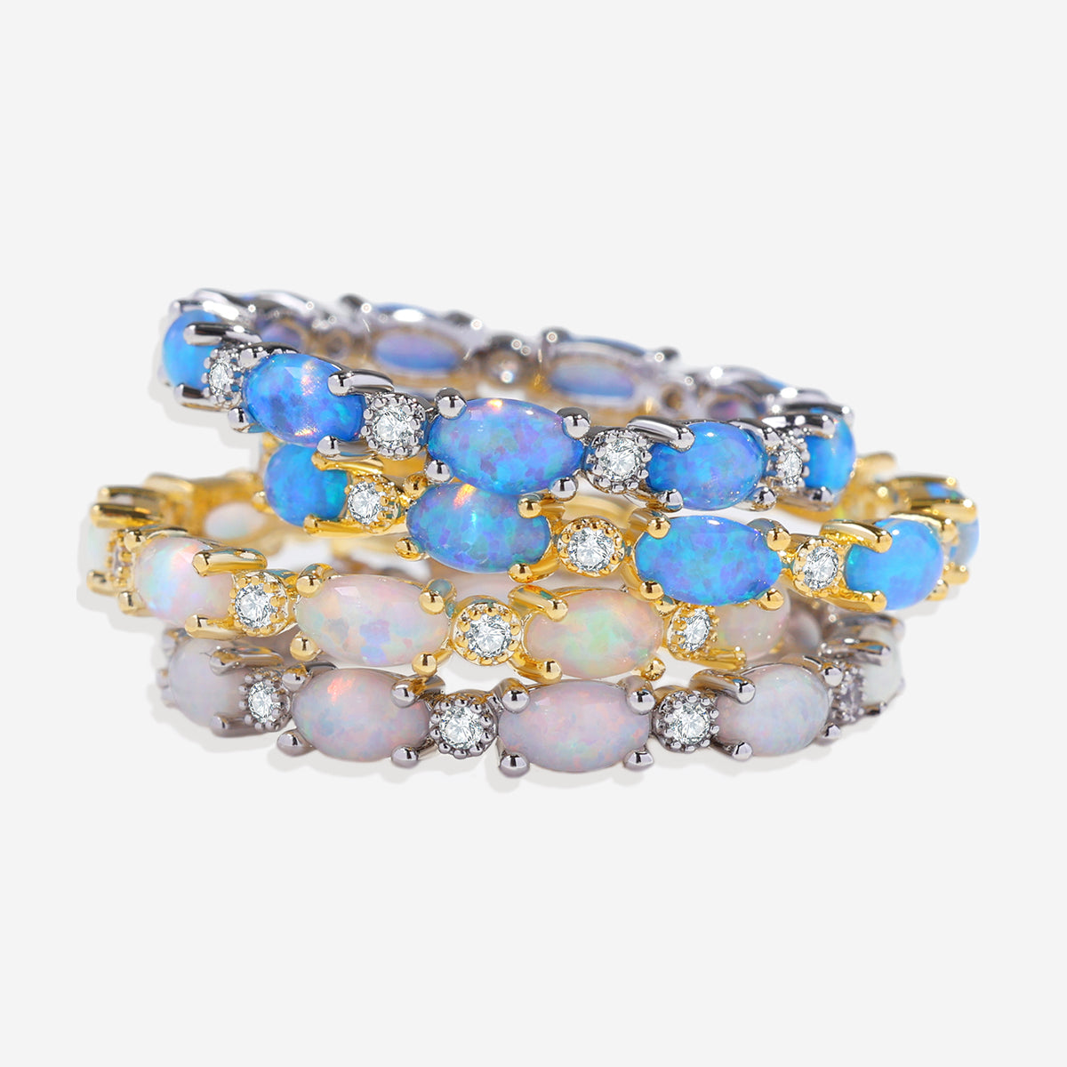 Fire Opal Eternity Band