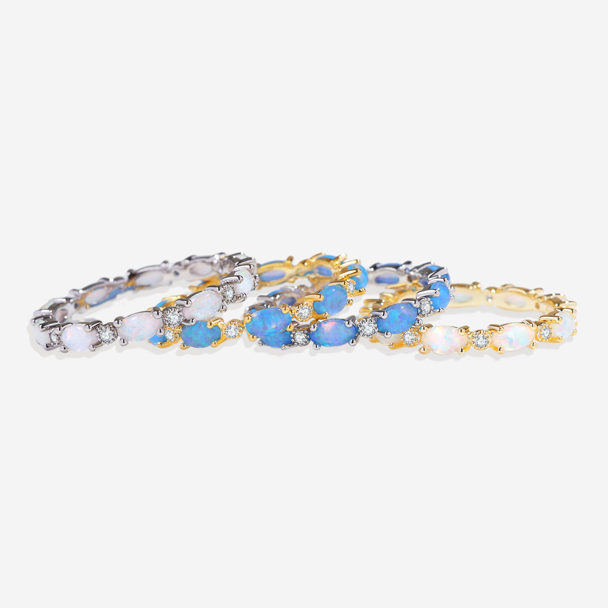 Fire Opal Eternity Band