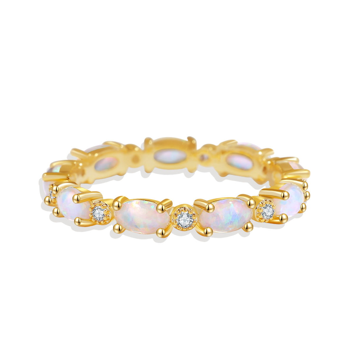 Fire Opal Eternity Band