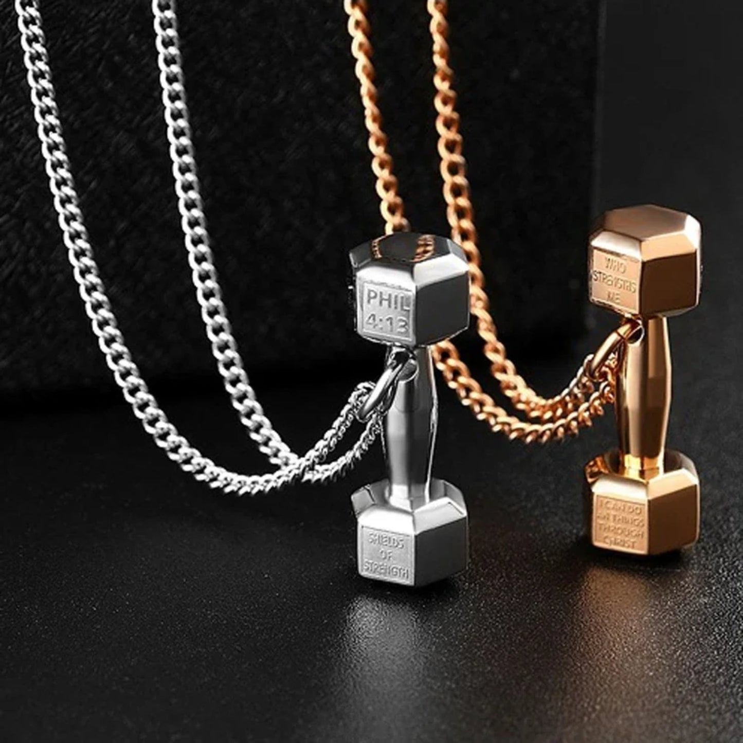 Collar con colgante de mancuerna FitCharm